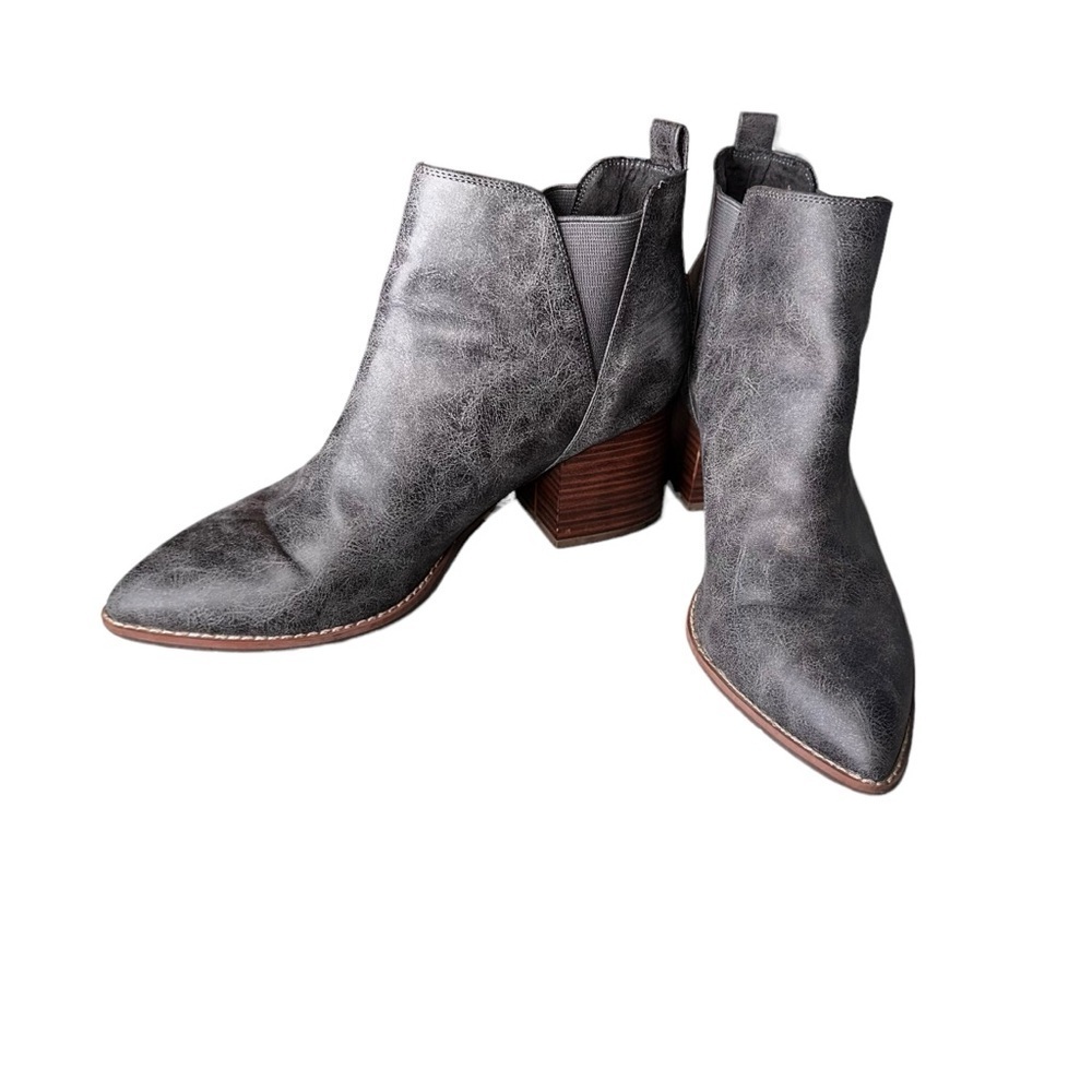 🔴 5 for $40 SALE! 
BC Footwear Faux Leather Gray Pull Up Ankle Booties sz 7.5